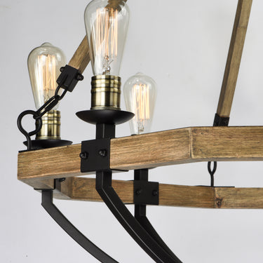 Maxim Lighting Lodge 8-Light Chandelier Weathered Oak/Bronze