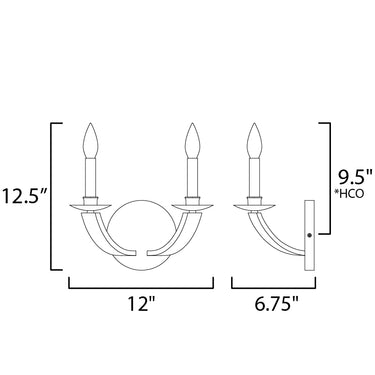 Maxim Lighting Basque 2-Light Wall Sconce Driftwood/Anthracite