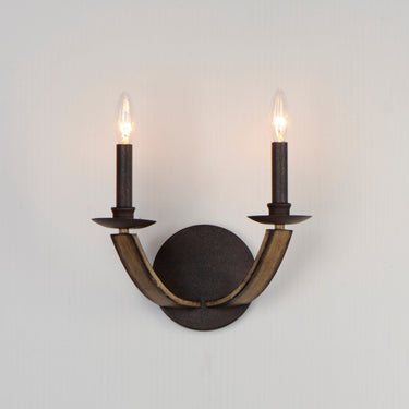 Maxim Lighting Basque 2-Light Wall Sconce Driftwood/Anthracite