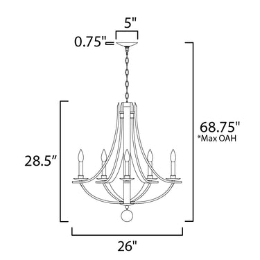 Maxim Lighting Basque 5-Light Chandelier Driftwood/Anthracite