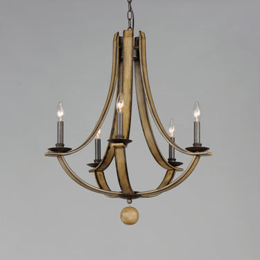 Maxim Lighting Basque 5-Light Chandelier Driftwood/Anthracite
