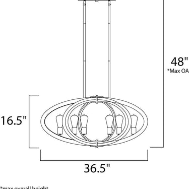 Maxim Lighting Bodega Bay 6-Light Pendant Anthracite