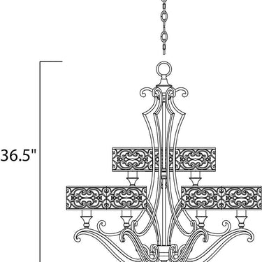 Maxim Lighting Mondrian 9-Light Chandelier Umber Bronze