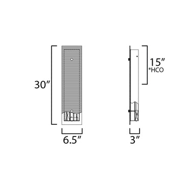 Maxim Lighting Spectre 30" Wall Sconce Black/Natural Aged Brass