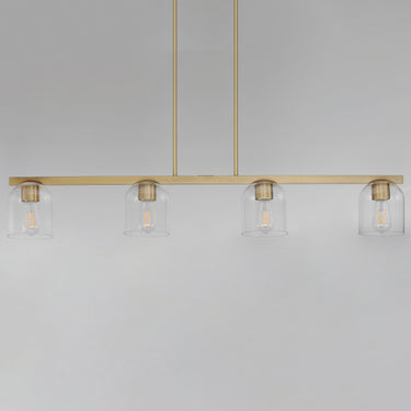 Maxim Lighting Scoop 4-Light Linear Pendant Natural Aged Brass