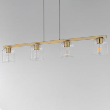 Maxim Lighting Scoop 4-Light Linear Pendant Natural Aged Brass