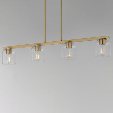 Maxim Lighting Scoop 4-Light Linear Pendant Natural Aged Brass