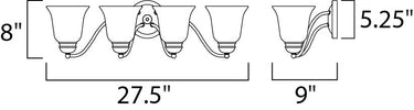 Maxim Lighting Basix 4-Light Bath Vanity Satin Nickel