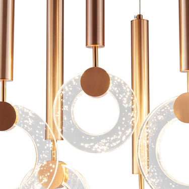 Finesse Decor Glitter Rings 10 Heads Chandelier Bronze