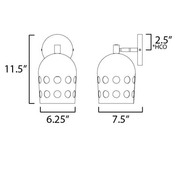 Maxim Lighting Dottie Adjustable Sconce Black