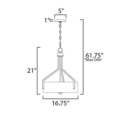 Maxim Lighting Dart 3-Light Pendant Satin Nickel