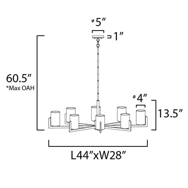 Maxim Lighting Dart 8-Light Chandelier Satin Nickel