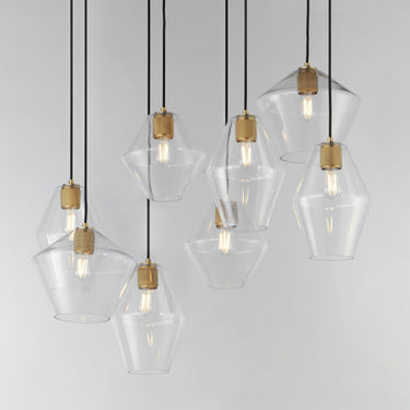 Maxim Lighting Geode 8-Light Pendant Natural Aged Brass