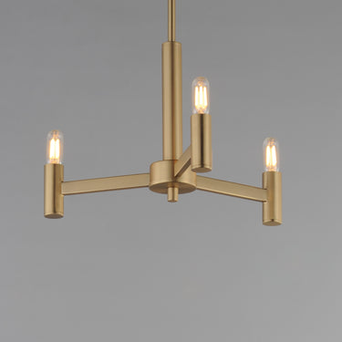 Maxim Lighting Emana 3-Light Chandelier Natural Aged Brass