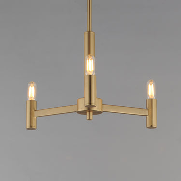 Maxim Lighting Emana 3-Light Chandelier Natural Aged Brass