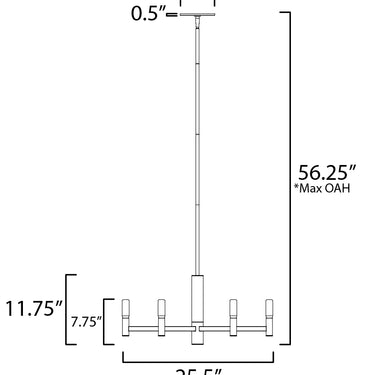 Maxim Lighting Emana 6-Light Chandelier Natural Aged Brass