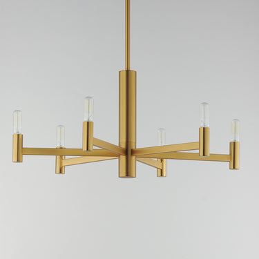 Maxim Lighting Emana 6-Light Chandelier Natural Aged Brass