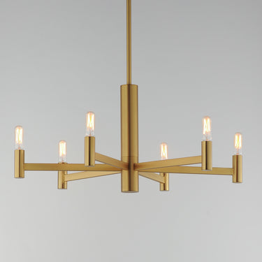 Maxim Lighting Emana 6-Light Chandelier Natural Aged Brass