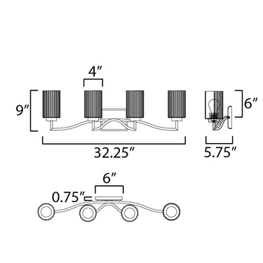 Maxim Lighting Rigata 4-Light Bath Vanity Polished Nickel