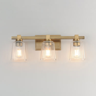 Maxim Lighting Cubos 3-Light Bath Vanity Natural Aged Brass