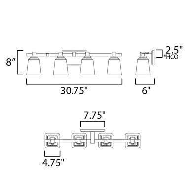 Maxim Lighting Cubos 4-Light Bath Vanity Satin Nickel