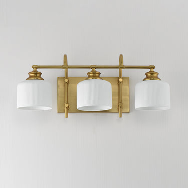 Maxim Lighting Bisque 3-Light Bath Vanity Natural Aged Brass