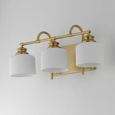 Maxim Lighting Bisque 3-Light Bath Vanity Natural Aged Brass