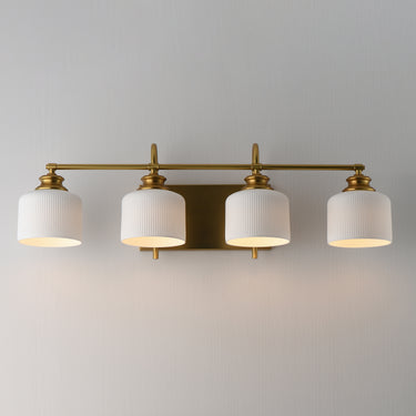 Maxim Lighting Bisque 4-Light Bath Vanity Natural Aged Brass