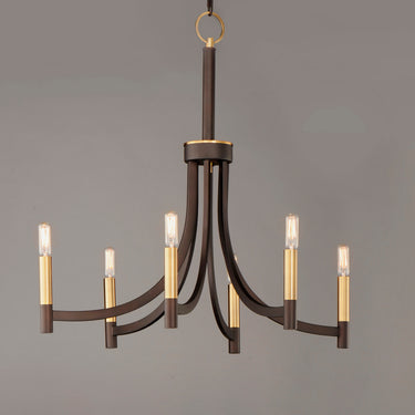 Maxim Lighting Lyndon 6-Light Chandelier Bronze/Antique Brass