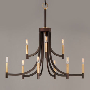 Maxim Lighting Lyndon 9-Light Chandelier Bronze/Antique Brass