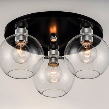 Maxim Lighting Vessel 3-Light Flush Mount Black/Brushed Aluminum