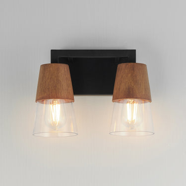 Maxim Lighting Carpenter 2-Light Bath Vanity Walnut/Black