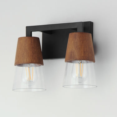 Maxim Lighting Carpenter 2-Light Bath Vanity Walnut/Black
