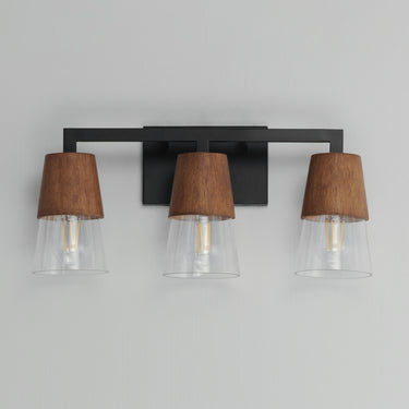 Maxim Lighting Carpenter 3-Light Bath Vanity Walnut/Black