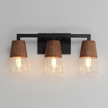 Maxim Lighting Carpenter 3-Light Bath Vanity Walnut/Black