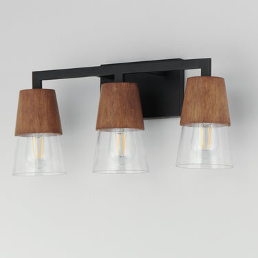 Maxim Lighting Carpenter 3-Light Bath Vanity Walnut/Black