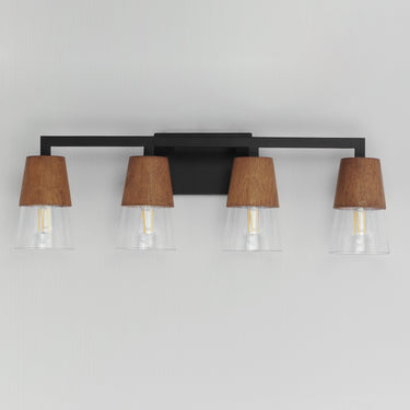 Maxim Lighting Carpenter 4-Light Bath Vanity Walnut/Black