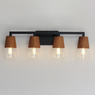 Maxim Lighting Carpenter 4-Light Bath Vanity Walnut/Black