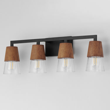 Maxim Lighting Carpenter 4-Light Bath Vanity Walnut/Black