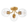 Maxim Lighting Knox 3-Light Semi-Flush Mount Natural Aged Brass