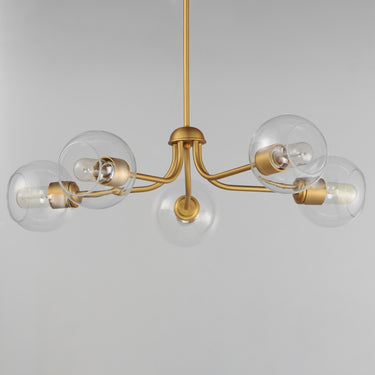Maxim Lighting Knox 5-Light Globe Chandelier Natural Aged Brass
