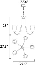 Maxim Lighting Taylor 5-Light Chandelier Satin Nickel