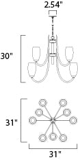 Maxim Lighting Taylor 9-Light Chandelier Textured Black