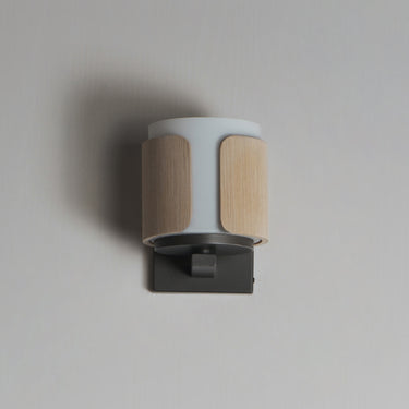 Maxim Lighting Draughtsman Wall Sconce Natural Wood/Charcoal