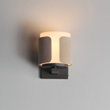 Maxim Lighting Draughtsman Wall Sconce Natural Wood/Charcoal
