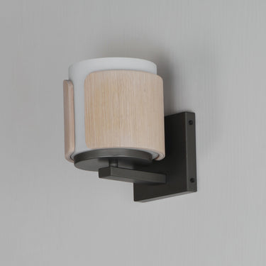 Maxim Lighting Draughtsman Wall Sconce Natural Wood/Charcoal
