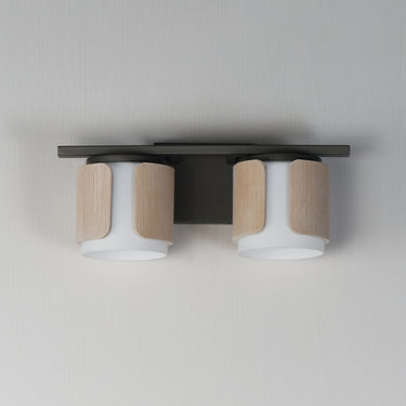 Maxim Lighting Draughtsman 2-Light Bath Vanity Natural Wood/Charcoal
