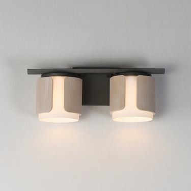 Maxim Lighting Draughtsman 2-Light Bath Vanity Natural Wood/Charcoal