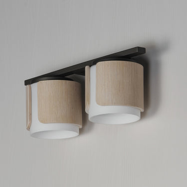 Maxim Lighting Draughtsman 2-Light Bath Vanity Natural Wood/Charcoal