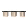 Maxim Lighting Draughtsman 3-Light Bath Vanity Natural Wood/Charcoal
